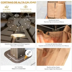 Outsunny Cenador De Jardín 3x3 M Marco De Aluminio Con 4 Cortinas Laterales 4 Mosquiteras Y Gancho Para Lámpara Gazebo Pabellón Para Exterior Patio Fiestas Marrón 11 Outsunny Cenador De Jardín 3x3 M Marco De Aluminio Con 4 Cortinas Laterales 4 Mosquiteras Y Gancho Para Lámpara Gazebo Pabellón Para Exterior Patio Fiestas Marrón -Ofertas Verdi Jar Tienda a4285e093da1e52ec93ee9a452c46da951e0a078 a3dfbd099d66490ea0454d6d18b7e2c5