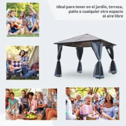 Outsunny Cenador De Jardín 3x3 M Pabellón De Exterior Con Techo De Policarbonato 4 Cortinas Laterales Y 4 Mosquiteras Con Cremalleras Marco De Metal Para Fiestas Eventos Multicolor 18 Outsunny Cenador De Jardín 3x3 M Pabellón De Exterior Con Techo De Policarbonato 4 Cortinas Laterales Y 4 Mosquiteras Con Cremalleras Marco De Metal Para Fiestas Eventos Multicolor -Ofertas Verdi Jar Tienda a45dab8952543edebad0ed10940ed5ab245a7d44 2cd6415e9ed54d2d95adea8b0713b8ec