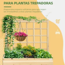 Outsunny Jardinera De Madera Con Enrejado Arriate De Jardín Con Celosía Jardinera De Caja Para Trepadoras Cultivos Verduras Flores 110x116x120 Cm Natural -Ofertas Verdi Jar Tienda a51eacb4f963f2e8a464e837e76023b8c3c742b9 618a89c15a2945b8aa7e5359c15742da