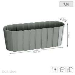 Prosperplast Jardinera Para Balcón BOARDEE BASIC 7,9L., Dimensiones (mm) 587x144x130, Color Gris Piedra -Ofertas Verdi Jar Tienda a7841a882c0b8d29000131bcc192ae1d77a908cb d299f8a6498441ecbddfb0998a4193cd
