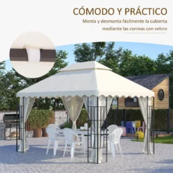 Outsunny Toldo De Repuesto Para Carpa 4x3 M Cubierta De Reemplazo Con Techo De Doble Ventilación Y 10 Orificios De Drenaje Para Patio Jardín Aire Libre Crema -Ofertas Verdi Jar Tienda aabe8923193074f3d8b08524e916b45c33dd6215 e1076a497065469caf0ecf8c994775a5