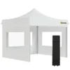 Outsunny Carpa Plegable 3x3 M Con Altura Ajustable Cenador De Jardín Con 4 Paredes Extraíbles De Tela Oxford 4 Ventanas Y Bolsa De Transporte Para Exterior Terraza Camping Blanco