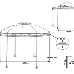 Cenador De Metal Gris Grafito/negro 360 Cm SAFARA 11 Cenador De Metal Gris Grafito/negro 360 Cm SAFARA -Ofertas Verdi Jar Tienda ad98b17eb68e8a5509f2694312b2b4f3fede3d6c 30a243f8fb1145a3a7e811e70290436a