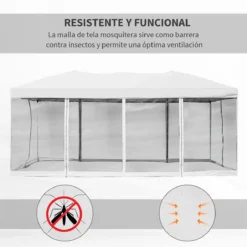 Outsunny Carpa 6x3m Plegable Gazebo Para Jardín Cenador Con 6 Cortinas Mosquitera Y Cremallera Bolsa Transporte Montaje Fácil Acero Tela Oxford Blanco -Ofertas Verdi Jar Tienda adb059da849babf94e3bee31c929a626858480dd 68380807d3994db992d71a01646f18d7