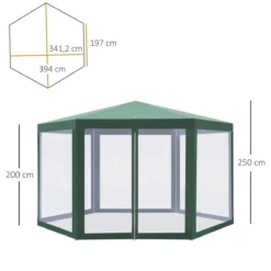 Outsunny Carpa Gazebo Tipo Cenador Hexagonal Con Mosquitera Para Jardín Y Terraza Ø1,97 M Material De Poliéster Repelente Al Agua (Verde) 10 Outsunny Carpa Gazebo Tipo Cenador Hexagonal Con Mosquitera Para Jardín Y Terraza Ø1,97 M Material De Poliéster Repelente Al Agua (Verde) -Ofertas Verdi Jar Tienda aecb6cd3dfc3b9f67fdcec50d0dc23bb8626c9ac bad51917a4104a84976254d69113ce73