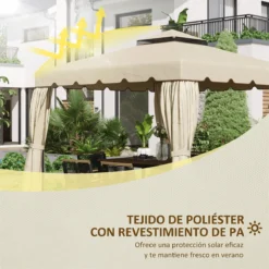 Outsunny Techo De Repuesto Para Cenador Con Doble Techo 2,96x2,96 M Cubierta De Repuesto Para Pabellón Gazebo Exterior Con 8 Orificios De Drenaje Beige -Ofertas Verdi Jar Tienda b0fc1595435be55a20cbd7d379e648bbec3d9d57 c03a1b8d1f074b1dbb6970c9ecb930c7