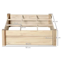 Outsunny Huerto Urbano De Madera Cuadrada 90x90x28 Cm Con 9 Compartimentos Extraíbles Arriate De Jardín Para Cultivos Plantas Flores Natural -Ofertas Verdi Jar Tienda b18db2d29fd64aa1a30814b36b24d2501740a49c 13200f1ba47440789c71f8a73abdc479