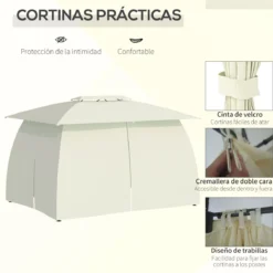 Outsunny Cenador De Jardín 4x3 M Pabellón De Exterior Con Doble Techo 4 Cortinas Laterales 4 Mosquiteras Con Cremalleras Y Marco De Acero Para Fiestas Eventos Beige -Ofertas Verdi Jar Tienda b34911ad591f5add22dbd52231402f22e58dae13 8d9277e761db45be97e1264d4815a5fb