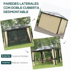 Outsunny Cenador Para Jardín 3x3.6 M Alumnio Pabellón Para Exterior Con Techo De Policarbonato Anti-UV Y 4 Mosquiteras Laterales Con Cremalleras Para Fiestas Eventos Beige 16 Outsunny Cenador Para Jardín 3x3.6 M Alumnio Pabellón Para Exterior Con Techo De Policarbonato Anti-UV Y 4 Mosquiteras Laterales Con Cremalleras Para Fiestas Eventos Beige -Ofertas Verdi Jar Tienda b54e4f9b83d8005ba31287f59fba66584f624dbd 8c02b72eb0f44d309b7c3608e0a33015