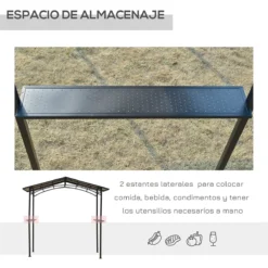 Outsunny Pérgola De Barbacoa 246x149x230 Cm De Aluminio Gazebo Cenador Con 2 Estantes Para Jardín Patio Terraza Fiestas Protección Solar Negro -Ofertas Verdi Jar Tienda b604c53f22699c080fc1a023d12c83b495eec6d9 3161931ce235406bb3c8720bb36a5eb8
