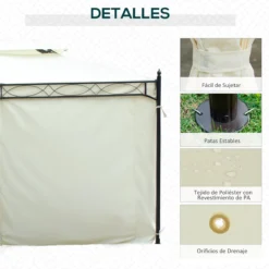Outsunny Cenador De Jardín 4x3m Pabellón Con Techo Doble Transpirable Y 4 Cortinas Laterales Extraíbles Carpa De Acero Para Fiestas Bodas Eventos Al Aire Libre Crema -Ofertas Verdi Jar Tienda b66f4096c1292c3cb9c3f1ea3994f56772c402df 639fe1bd473c42d8b64bbd58ec061456