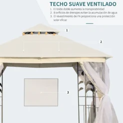 Outsunny Cenador De Jardín 300x300x280 Cm Carpas Para Exterior Grandes Doble Techo Con Mosquitera Y Piquetas Para El Suelo Fácil De Drenar Poliéster Acero Blanco 12 Outsunny Cenador De Jardín 300x300x280 Cm Carpas Para Exterior Grandes Doble Techo Con Mosquitera Y Piquetas Para El Suelo Fácil De Drenar Poliéster Acero Blanco -Ofertas Verdi Jar Tienda b6e802448b23693babbe3fdd69fb6857c8b27ab2 179d08b35d20470cbf2b1121fbbb6f75