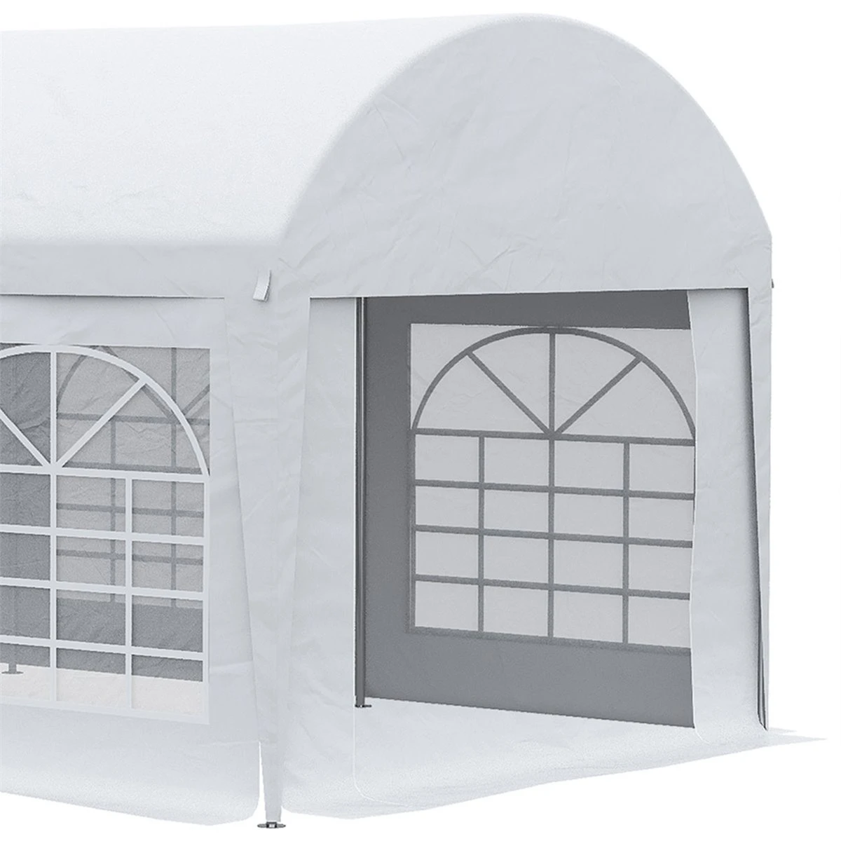 Outsunny Carpa De Jardín 6x3 M Carpa Para Fiestas Cenador Con Paredes Laterales Extraíbles Puerta Con Cremalleras Y 6 Ventanas Protección UV Para Exterior Eventos Bodas Blanco 9 Outsunny Carpa De Jardín 6x3 M Carpa Para Fiestas Cenador Con Paredes Laterales Extraíbles Puerta Con Cremalleras Y 6 Ventanas Protección UV Para Exterior Eventos Bodas Blanco - Imagen 9