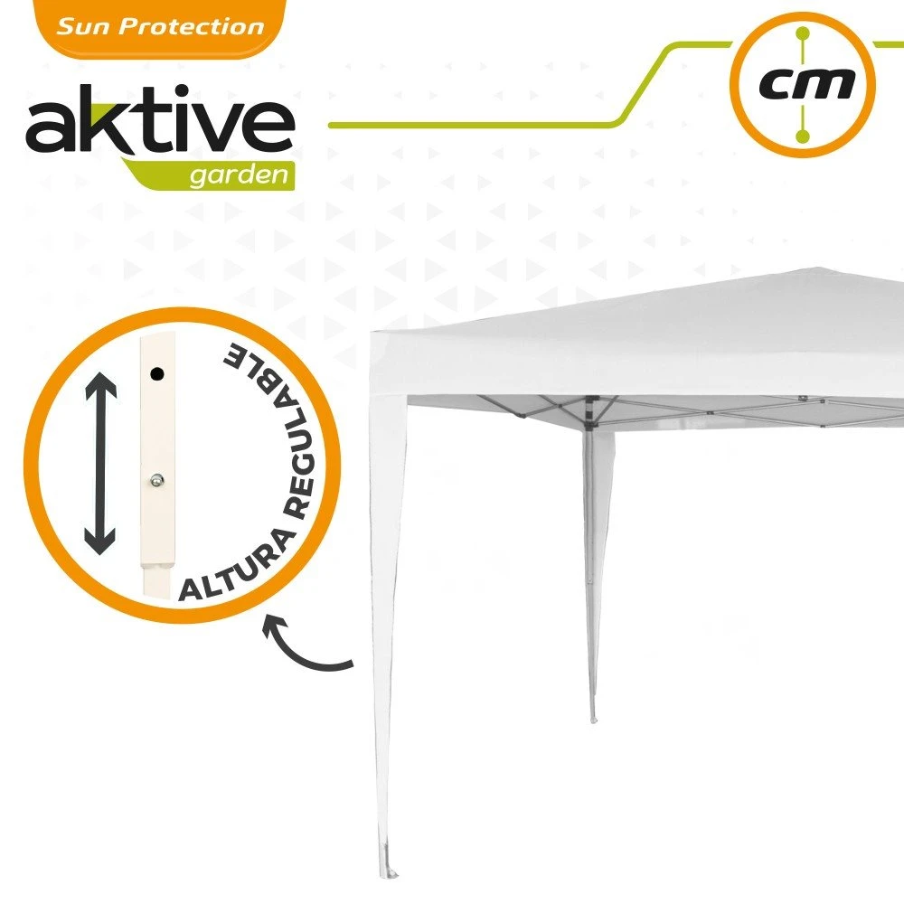Cenador Plegable Blanco Poliéster UV50 300x300x240/250 Cm Aktive 6 Cenador Plegable Blanco Poliéster UV50 300x300x240/250 Cm Aktive - Imagen 6