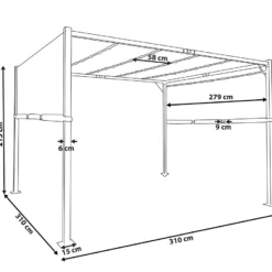 Cenador LED De Metal/poliester Gris Oscuro/negro 310 Cm PARGA -Ofertas Verdi Jar Tienda bccaae33fa660b6b678a409937d2ada06169a253 d27f6139fa9e46b3beaabac527e642b1