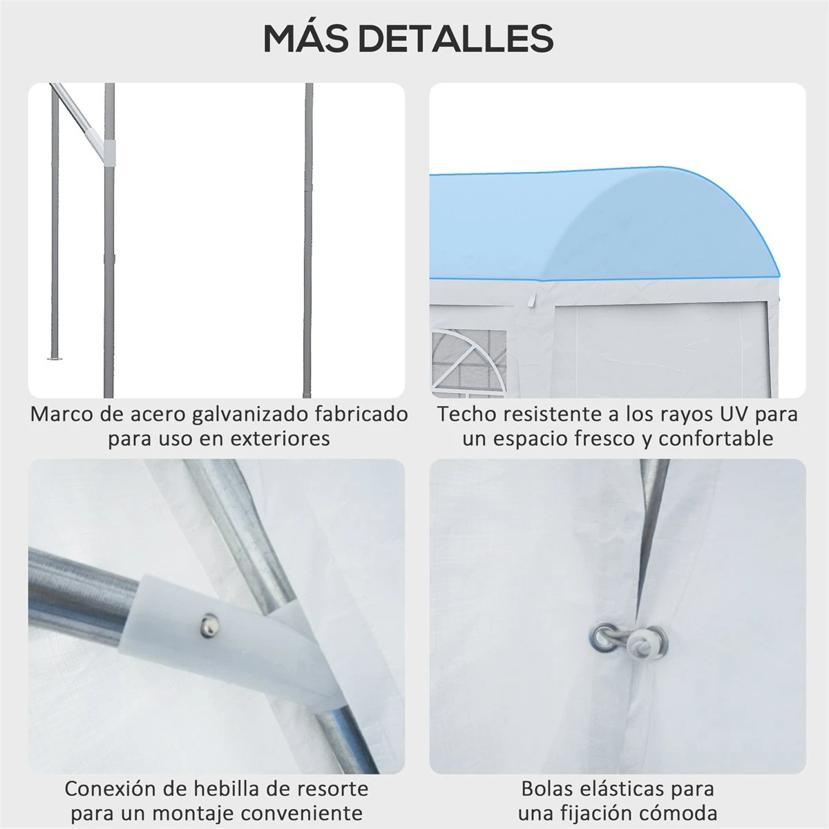 Outsunny Carpa De Jardín 6x3 M Carpa Para Fiestas Cenador Con Paredes Laterales Extraíbles Puerta Con Cremalleras Y 6 Ventanas Protección UV Para Exterior Eventos Bodas Blanco 7 Outsunny Carpa De Jardín 6x3 M Carpa Para Fiestas Cenador Con Paredes Laterales Extraíbles Puerta Con Cremalleras Y 6 Ventanas Protección UV Para Exterior Eventos Bodas Blanco - Imagen 7