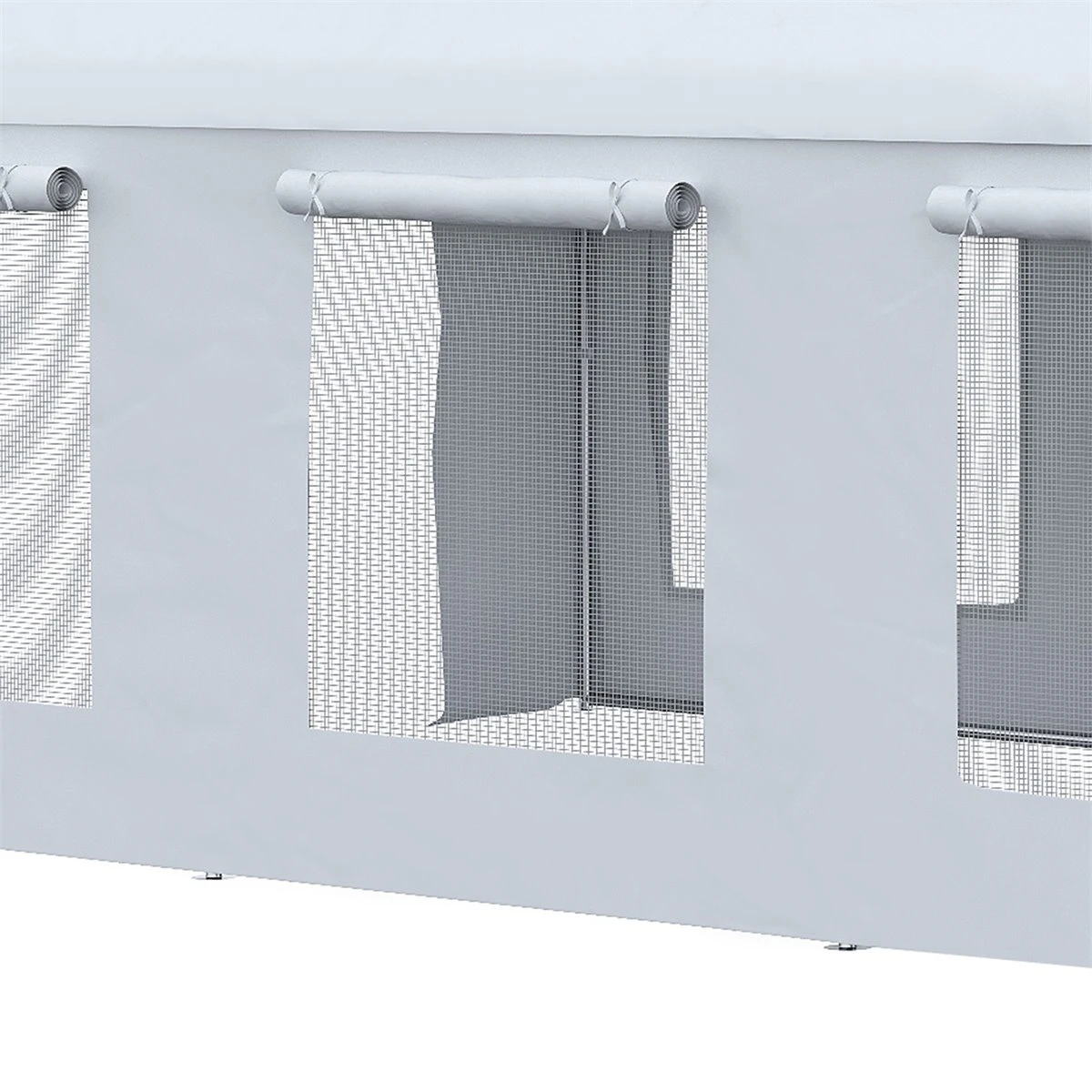 Outsunny Carpa Para Fiestas 6x3 M Pabellón De Jardín Con 2 Paredes Laterales Extraíbles 2 Puertas Y 6 Ventanas Con Cremalleras Protección UV Para Eventos Celebraciones Blanco 9 Outsunny Carpa Para Fiestas 6x3 M Pabellón De Jardín Con 2 Paredes Laterales Extraíbles 2 Puertas Y 6 Ventanas Con Cremalleras Protección UV Para Eventos Celebraciones Blanco - Imagen 9