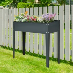 Outsunny Jardinera Elevada Cama De Jardín Elevada Rectangular Mesa De Cultivo Para Plantas Verduras Y Flores Con 3 Orificios De Drenaje 100x30x80 Cm Gris -Ofertas Verdi Jar Tienda bfad1f3653dd376309fb2ec69d736d8278bd7b0f 67811f8658e043c59ad47f19d8acd976