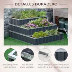 Outsunny Huerto Urbano De 3 Niveles De Jardín Acero 118x118x62 Cm Arriate De Escalera Para Cultivos Plantas Flores Para Terraza Exterior Gris -Ofertas Verdi Jar Tienda c3fa398bef96fafc630019891d9a526113f67e07 5e4cdf2eb00b490e97e5c5f261cea861