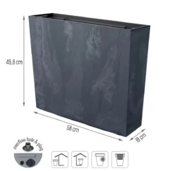 Prosperplast Jardinera Para Balcón Urbi Case Beton Effect , Con Depósito, Dimensiones (Mm) 580X180X498, Color Antracita -Ofertas Verdi Jar Tienda c438d995537c1e802255b91040f6dacc23b9eb03 dd40cd901fb24426a9232f5476f70116