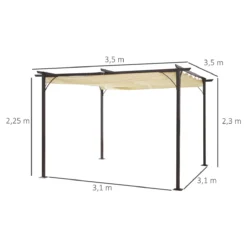Outsunny Pérgola De Metal 3.5x3.5m Gazebo Cenador Para Jardín Patio O Terraza Con Techo Retráctil Tela Poliéster Resistente Al Agua Y UV -Ofertas Verdi Jar Tienda c50ec764cedef6d8678748fa79c9efa3015d33a8 6670f81fd31f4fa391597d2a1a5ba55d