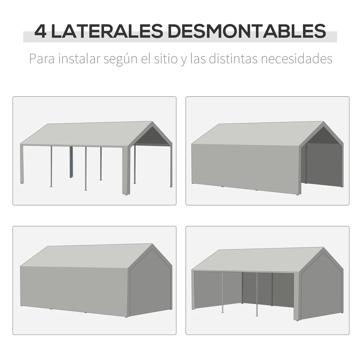 Outsunny Carpa Para Fiestas 6x3 M Pabellón De Jardín Con 2 Paredes Laterales Extraíbles 2 Puertas Y 6 Ventanas Con Cremalleras Protección UV Para Eventos Celebraciones Blanco 6 Outsunny Carpa Para Fiestas 6x3 M Pabellón De Jardín Con 2 Paredes Laterales Extraíbles 2 Puertas Y 6 Ventanas Con Cremalleras Protección UV Para Eventos Celebraciones Blanco - Imagen 6
