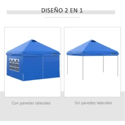 Outsunny Carpa Plegable 3x3 M Con Altura Ajustable De 3 Niveles Cenador De Jardín Con 4 Paredes Extraíbles 2 Ventanas 4 Sacos De Arena Y Bolsa De Transporte Para Camping Azul -Ofertas Verdi Jar Tienda ca5d2d2fd093a27414191df171db814745dfe31a d13895a366e3464ea5b0d2a1db54e6d5