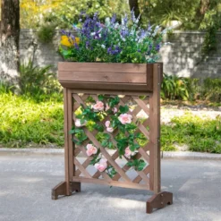 Outsunny Jardinera Con Enrejado De Madera Maciza Soporte Para Flores Plantas Trepaderas Balcón Patio Jardín Al Aire Libre 68x30x85,5 Cm Marrón -Ofertas Verdi Jar Tienda cbc7c07f15783439ff89ca826429f16ff5768324 64fb689838934ebaab812b67ce49118d