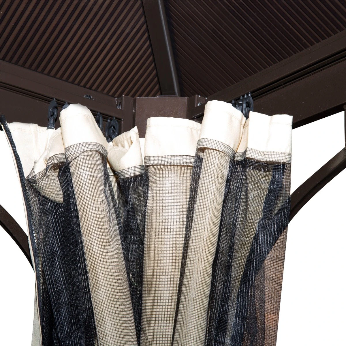 Outsunny Cenador Para Jardín 3x3 M Alumnio Pabellón Para Exterior Con Techo De Policarbonato Anti-UV Y 4 Mosquiteras Laterales Con Cremalleras Para Fiestas Eventos Beige 8 Outsunny Cenador Para Jardín 3x3 M Alumnio Pabellón Para Exterior Con Techo De Policarbonato Anti-UV Y 4 Mosquiteras Laterales Con Cremalleras Para Fiestas Eventos Beige - Imagen 8