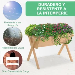 Outsunny Huerto Urbano De Madera 100x70x80 Cm Mesa De Cultivo Para Plantas Flores Hortalizas Con Patas Elevadas 4 Orificios De Drenaje Y Tela Geotextil -Ofertas Verdi Jar Tienda cd17069eb01496b9cbf1ad0f4f2d71d8c2132238 d387783848184fdc880bbd8d480cd0a9
