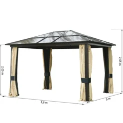 Outsunny Cenador Para Jardín 3x3.6 M Alumnio Pabellón Para Exterior Con Techo De Policarbonato Anti-UV Y 4 Mosquiteras Laterales Con Cremalleras Para Fiestas Eventos Beige 14 Outsunny Cenador Para Jardín 3x3.6 M Alumnio Pabellón Para Exterior Con Techo De Policarbonato Anti-UV Y 4 Mosquiteras Laterales Con Cremalleras Para Fiestas Eventos Beige -Ofertas Verdi Jar Tienda cdc27fa3e41e80d5070b9feba66a418192021b81 edb33c238c6f4abfb82c546232f3d0e6