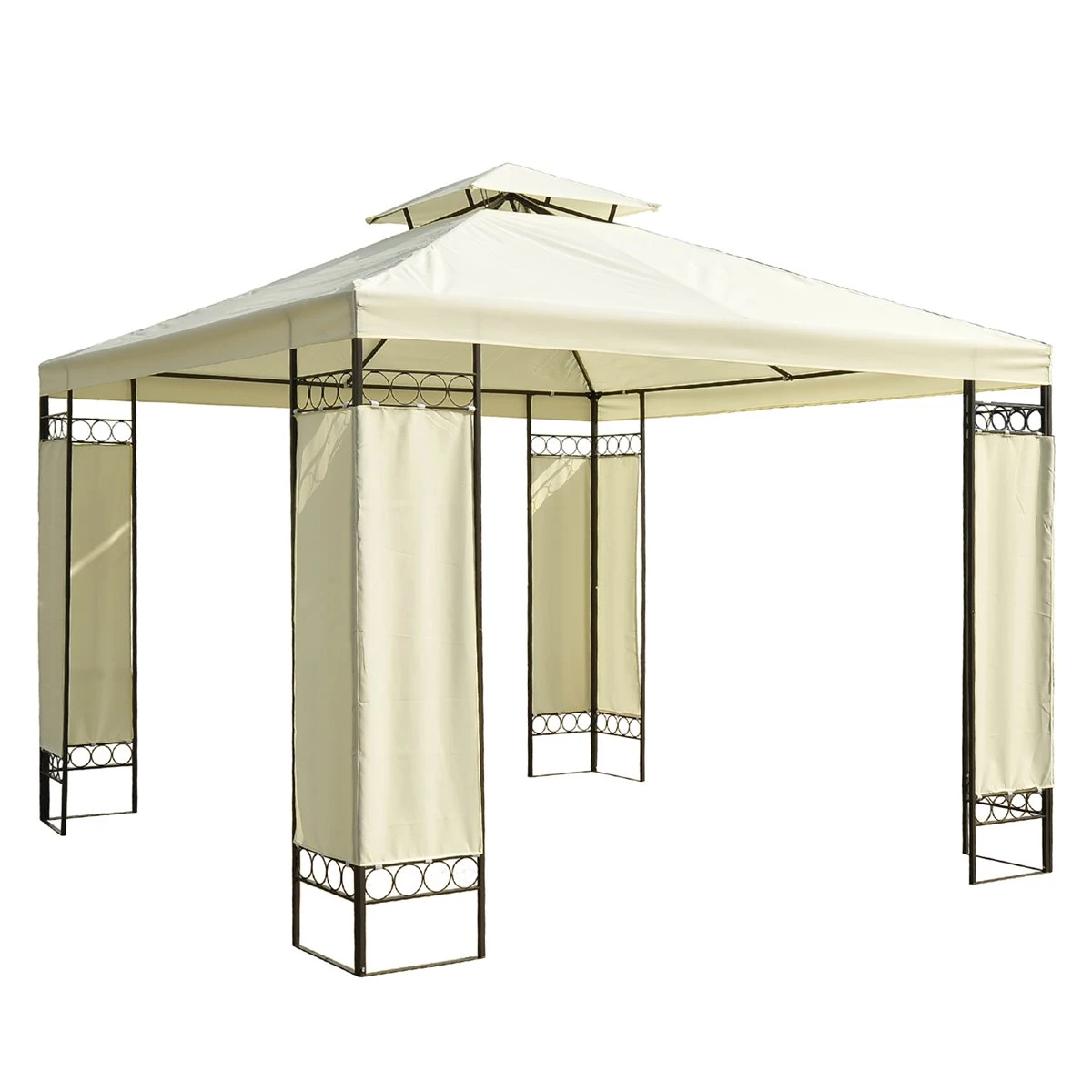 Outsunny Carpa 3x3m Con Techo Ventilador Postes De Acero Estable Para Exteriores Patio Jardín Pabellón Cenador Estructura Metálica Color Crema 1 Outsunny Carpa 3x3m Con Techo Ventilador Postes De Acero Estable Para Exteriores Patio Jardín Pabellón Cenador Estructura Metálica Color Crema