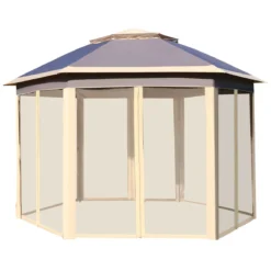 Outsunny Carpa Plegable Exterior 4,05x3,4x2,85 M Altura Ajustable Cenador De Jardín Hexagonal Con Doble Techo Mosquiteras Extraíbles Y Bolsa De Transporte Para Fiestas Beige -Ofertas Verdi Jar Tienda ce2dcfceb9655b58f8d6c68a40bfa01201229cf9 f169ced97a894bf08e77e7cac9b9a2fa