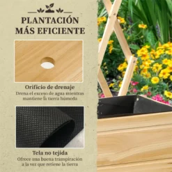 Outsunny Huerto Urbano Elevado De Madera Con Ruedas Mesa De Cultivo Con Enrejado Cama De Jardín Elevado Con Tela No Tejida Y Orificio De Drenaje Para Plantas Flores 79x29x130 Cm Natural -Ofertas Verdi Jar Tienda cfa000d5ef0f8d36501baa342b3dbb8d76c07a6f a4f0e934a60442a9adf194d94f0c2bb9