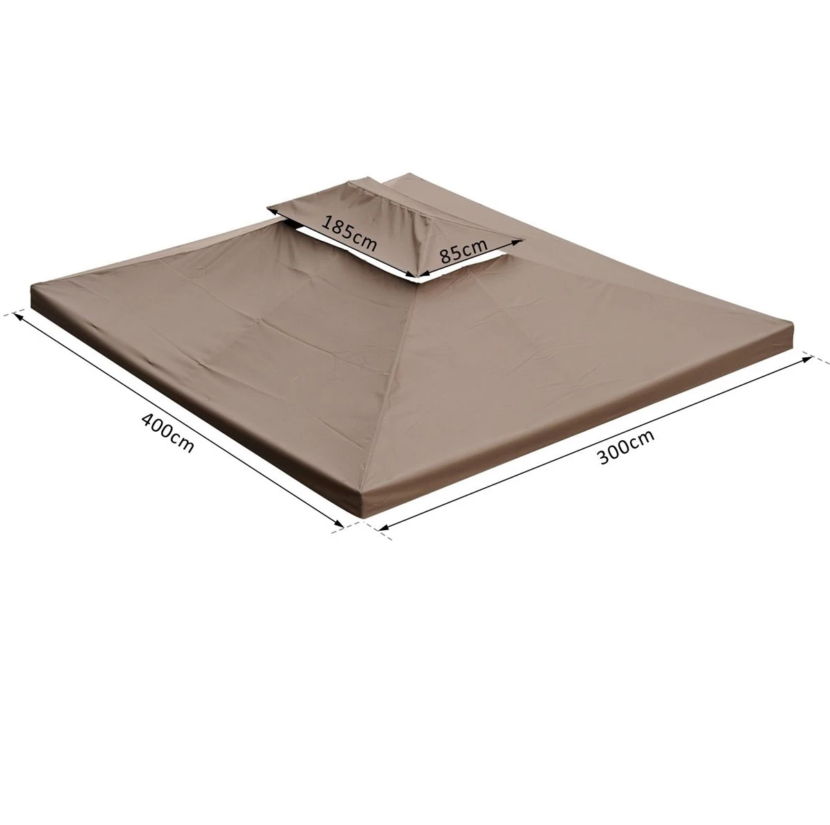 Outsunny Techo De Repuesto 4x3 M Para Cenador De Jardín 2 Niveles Transpirable Con 10 Orificios De Drenaje Cubierta De Repuesto De Gazebo Pabellón Exterior Marrón 1 Outsunny Techo De Repuesto 4x3 M Para Cenador De Jardín 2 Niveles Transpirable Con 10 Orificios De Drenaje Cubierta De Repuesto De Gazebo Pabellón Exterior Marrón