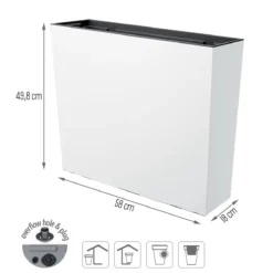 Prosperplast Jardinera Para Balcón Urbi Case , Con Depósito, Dimensiones (Mm) 580X180X498, Color Blanco -Ofertas Verdi Jar Tienda d009214e8266cd4aa3ed60ebdd83008c4d8bdade 8034ba16f55b450db1a5901d0ea9aad7