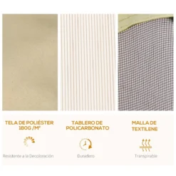 Outsunny Cenador De Jardín 3x3 M Marco De Aluminio Con Doble Techo De Policarbonato Y 4 Cortinas 4 Mosquiteras Con Cremallera Para Exterior Fiestas Beige Y Negro 13 Outsunny Cenador De Jardín 3x3 M Marco De Aluminio Con Doble Techo De Policarbonato Y 4 Cortinas 4 Mosquiteras Con Cremallera Para Exterior Fiestas Beige Y Negro -Ofertas Verdi Jar Tienda d1e8ea5dbb39898dc9c19676554714eec66de391 79650fab20c142eba4e8b92d2041bf7e