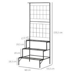 Outsunny Soporte Para Plantas Con Enrejado De Metal Estantería Para Macetas Trepadoras Con 3 Estantes Para Terraza Balcón Jardín Exterior E Interior 60x53,5x159,5 Cm Negro -Ofertas Verdi Jar Tienda d37fdf8457755427c0f373aa6bfdf2d29f0d1746 f4000f1fb48c4a94acf982f0ef7ff11f