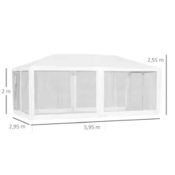 Outsunny Gazebo De Jardín 6x3m Pabellón Con 6 Paredes De Malla Extraíbles Cremallera Y Techo Estilo Catedral Para Fiestas Eventos Reuniones Blanco 14 Outsunny Gazebo De Jardín 6x3m Pabellón Con 6 Paredes De Malla Extraíbles Cremallera Y Techo Estilo Catedral Para Fiestas Eventos Reuniones Blanco -Ofertas Verdi Jar Tienda d41b682a94478c3e6bdaa7b64aa0d14e50a78a2a a188be8f4dbc464487d9904424a818a1