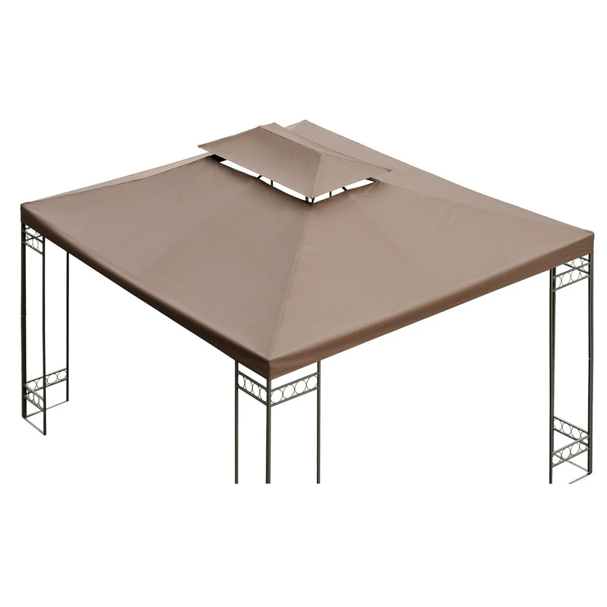 Outsunny Techo De Repuesto 4x3 M Para Cenador De Jardín 2 Niveles Transpirable Con 10 Orificios De Drenaje Cubierta De Repuesto De Gazebo Pabellón Exterior Marrón 5 Outsunny Techo De Repuesto 4x3 M Para Cenador De Jardín 2 Niveles Transpirable Con 10 Orificios De Drenaje Cubierta De Repuesto De Gazebo Pabellón Exterior Marrón - Imagen 5