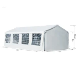 Outsunny Carpa De Jardín Cochera Gazebo 8x4m Pergola Cenador Pabellón 4 Paneles Laterales 8 Ventanas Para Fiesta Eventos Bodas Acero PE Blanco -Ofertas Verdi Jar Tienda d5d40c63b28a34a9c6c205e3988c4166a0d859d1 f7ca96bf1aba48578d44e460ba9a51f1