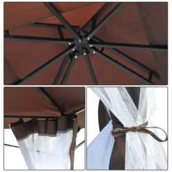 Outsunny Cenador De Jardín 3x3m Pabellón Con Doble Techo Y Mosquiteras Laterales Con Cremallera Buena Ventilación Para Terraza Eventos Fiestas Bodas Marrón Y Blanco -Ofertas Verdi Jar Tienda d61286643abf8208037ad46ca70dfcdc74da1c0e 1480e98c846d4209b02e8395d5840fdb