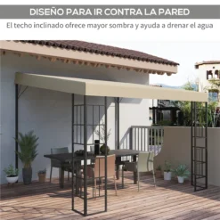 Outsunny Pérgola De Pared 3x3 M Cenador De Jardín Con Toldo Protección Solar Y 2 Orificios De Drenaje Gazebo Carpa De Metal Para Fiestas Celebraciones Patio Exterior Beige -Ofertas Verdi Jar Tienda db2bc93c670aee4e7c50f0cb2c205dc12c72ee3c 7edb2d799d3541a195b56f67b1dfddfb