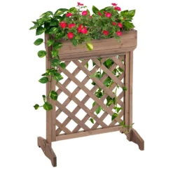 Outsunny Jardinera Con Enrejado De Madera Maciza Soporte Para Flores Plantas Trepaderas Balcón Patio Jardín Al Aire Libre 68x30x85,5 Cm Marrón -Ofertas Verdi Jar Tienda db56851b941ce878fe87f8c7bcbcf29309a4eb03 6f390c8163ed41e4b21826f58017ccb5