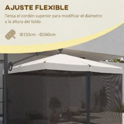 Outsunny Mosquitera Para Sombrilla Mosquitera Para Aire Libre Para Paraguas 300x300x240 Cm Red Para Sombrilla De Malla De Patio Con Cremallera Negro -Ofertas Verdi Jar Tienda dbdce4536cd06e1fdd4851079123c89df1211519 b198f6e6fdeb42038f181f3f0cc059fa