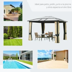 Outsunny Cenador Para Jardín 3x3.6 M Alumnio Pabellón Para Exterior Con Techo De Policarbonato Anti-UV Y 4 Mosquiteras Laterales Con Cremalleras Para Fiestas Eventos Beige 18 Outsunny Cenador Para Jardín 3x3.6 M Alumnio Pabellón Para Exterior Con Techo De Policarbonato Anti-UV Y 4 Mosquiteras Laterales Con Cremalleras Para Fiestas Eventos Beige -Ofertas Verdi Jar Tienda e36cd6c0e544e68aed03db9412134115e3819a7a e1bf62a27b424582be651e71ae3da2c3