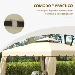 Outsunny Techo De Repuesto Para Cenador Con Doble Techo 2,96x2,96 M Cubierta De Repuesto Para Pabellón Gazebo Exterior Con 8 Orificios De Drenaje Beige -Ofertas Verdi Jar Tienda e44f5ece233e63d758b7b0bc5f3a988a85dcd4ce ec5d1eb3017f45e597d5cc85feb13a2e