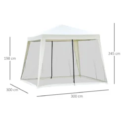 Outsunny Carpa De Jardín 3x3 M Cenador Con 4 Partes Laterales Mosquitera Con Cremallera Protección UV Para Patio Exterior Eventos Fiesta Beige -Ofertas Verdi Jar Tienda e45df8ad0e47f65161e3a27c94644780b92457d2 74b9b5718c77437fbb515cec98d37a01