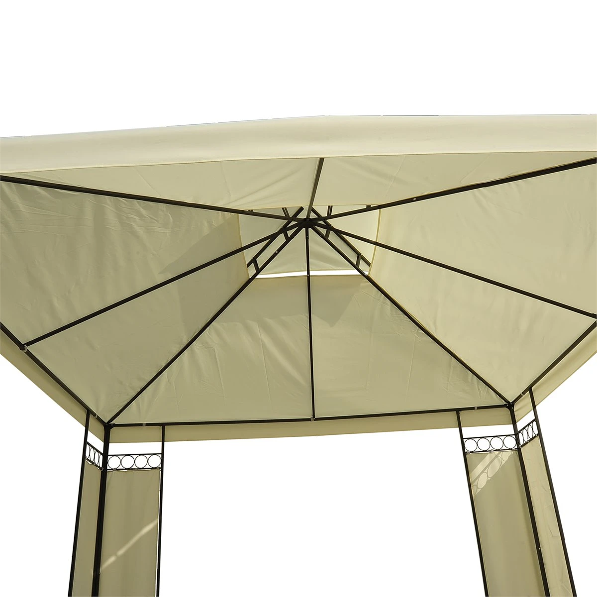 Outsunny Carpa 3x3m Con Techo Ventilador Postes De Acero Estable Para Exteriores Patio Jardín Pabellón Cenador Estructura Metálica Color Crema 6 Outsunny Carpa 3x3m Con Techo Ventilador Postes De Acero Estable Para Exteriores Patio Jardín Pabellón Cenador Estructura Metálica Color Crema - Imagen 6