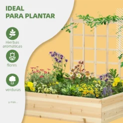 Outsunny Jardinera De Madera Con Enrejado Arriate De Jardín Con Celosía Jardinera De Caja Para Trepadoras Cultivos Verduras Flores 110x116x120 Cm Natural -Ofertas Verdi Jar Tienda e54277ed3d821f6cf39a37a3864cc6daa4ac7830 c76427aa70e440ed92ef8d92b0f78272